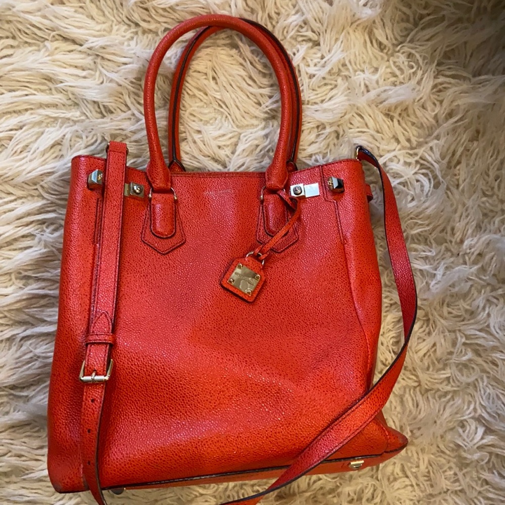 Henri Bendel Leather Tote, Red